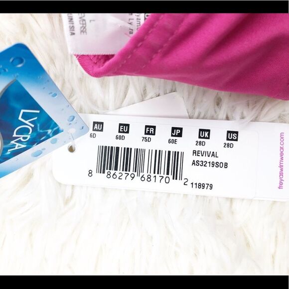 Freya Revival Sorbet Pink Rio Underwire Wide Tab Bikini Top Size 28D - Picture 5 of 7